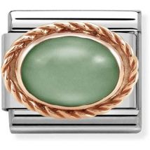 Nomination Rose Gold Green Aventurine Oval Charm