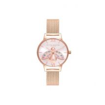 Olivia Burton Rainbow Bee Rose Gold Mesh Watch