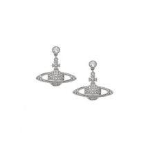 Vivienne Westwood Silver Crystal Mini Bas Relief Drop Earrings