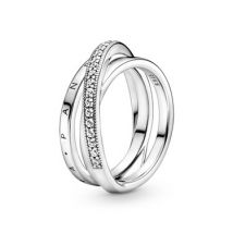 Pandora Crossover Pavé Triple Band Ring - 58