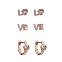 Kate Spade New York Rose Gold Crystal Love Earring Set - Rose Gold