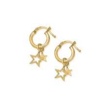 ChloBo Gold Double Star Hoop Earrings - Gold