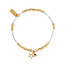ChloBo Mixed Metal Double Star Bracelet - Gold