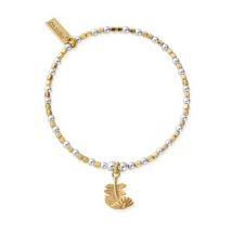 ChloBo Mixed Metal Folded Feather Bracelet - Gold