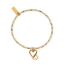 ChloBo Mixed Metal Linked Heart Bracelet - Gold