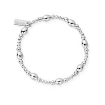 ChloBo Silver Cute Oval Bead Bracelet - Silver