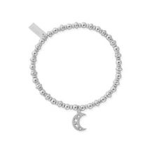 ChloBo Silver Didi Sparkle Starry Moon Bracelet - Silver