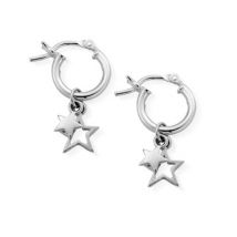 ChloBo Silver Double Star Hoop Earrings - Silver