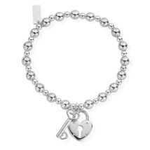 ChloBo Silver Mini Lock + Key Bracelet - Silver