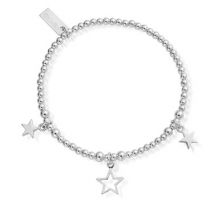 ChloBo Silver Triple Star Bracelet - Silver