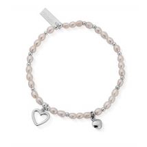 ChloBo Silver Forever Love Pearl Bracelet - Silver