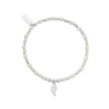 ChloBo Silver Forever + Always Pearl Wing Bracelet - Silver