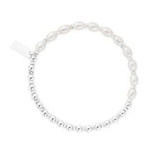 ChloBo Silver Story Of Love Pearl Bracelet - Silver