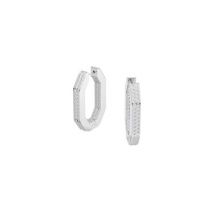 Swarovski Dextera Silver Octagon Hoop Earrings