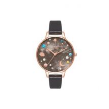 Olivia Burton Black & Rose Gold Planet Watch