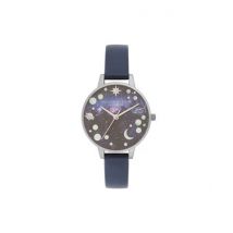 Olivia Burton Silver & Navy Opal Planet Watch