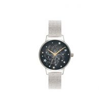 Olivia Burton Silver Midi Starburst Mesh Watch - Silver
