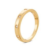 Argento Gold Crystal Circle Ring - Ring Size 54 Gold