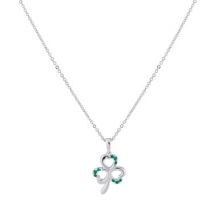 Argento Silver Emerald Clover Necklace - 45cm