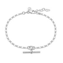 Argento Recycled Silver Sunburst T-Bar Bracelet - 18cm