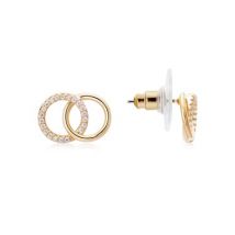 August Woods Gold Link Crystal Stud Earrings - Gold