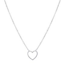 August Woods Silver Open Heart Sparkle Necklace - Silver