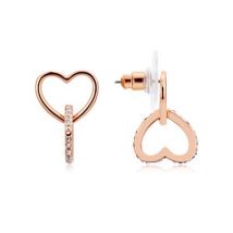 August Woods Rose Gold Heart Link Drop Earrings - Rose Gold