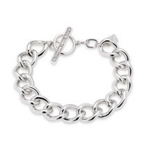 August Woods Silver Crystal Chain T-Bar Bracelet - Silver