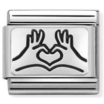 Nomination Silver Heart Hands Charm