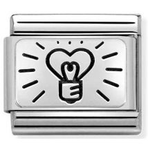 Nomination Silver Lightbulb Heart Charm