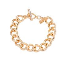 August Woods Gold Crystal Chain T-Bar Bracelet - 20cm