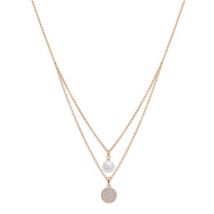 August Woods Gold Crystal Layered Pearl Necklace - 48cm