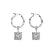 ChloBo Silver Celestial Wonderer Star Hoop Earrings - Silver