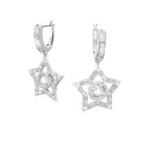 Swarovski Silver Stella Star Huggie Earrings