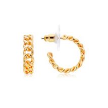 August Woods Gold Chunky Chain Hoop Earrings - Gold