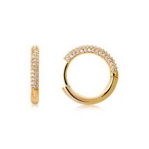 August Woods Gold Crystal Huggie Hoop Earrings - Gold