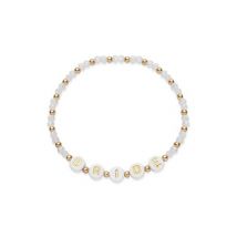 August Woods Gold Beaded Bride Stretch Bracelet - Gold