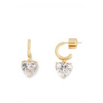 Kate Spade New York Gold Crystal Heart Huggie Earrings - Gold