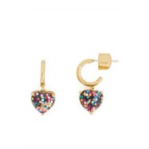 Kate Spade New York Rainbow Glitter Heart Huggie Earrings - Gold