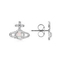 Vivienne Westwood Silver Crystal Opal Olympia Earrings - Silver