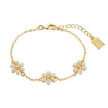 August Woods Gold Daisy Pearl Beaded Bracelet - Gold