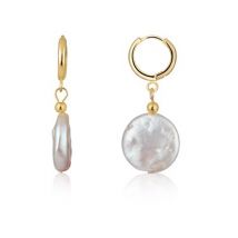 August Woods Gold Freshwater Pearl Drop Earrings - Gold