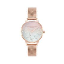 Olivia Burton Rose Gold Mother Of Pearl Butterfly Mesh Watch - Rose Gold