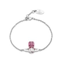 Vivienne Westwood Amethyst Crystal Porfiro Bas Relief Bracelet - Silver