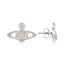 Vivienne Westwood Topaz Crystal Mini Bas Relief Earrings - Silver