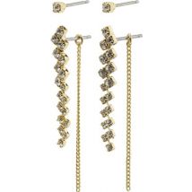 Pilgrim Gold Jolene Crystal Chain Earring Set - Gold