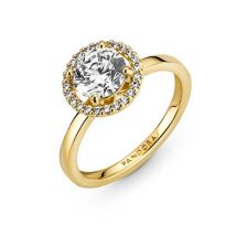 Pandora Gold Sparkling Round Halo Ring - 58