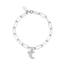 ChloBo Silver Hope Moon Link Chain Bracelet - Silver