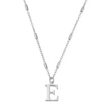 ChloBo Silver Iconic E Initial Necklace - 42cm