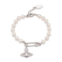 Vivienne Westwood Safety Pin Lucrece Pearl Bracelet - 17.5cm